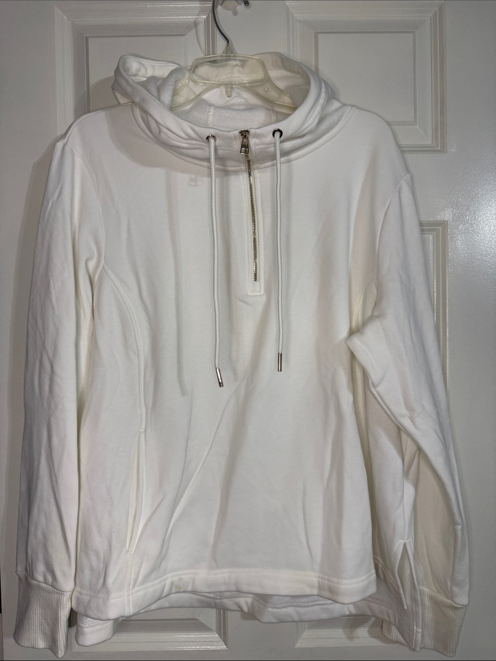 Avia White Half-Zip Funnel Neck Pullover